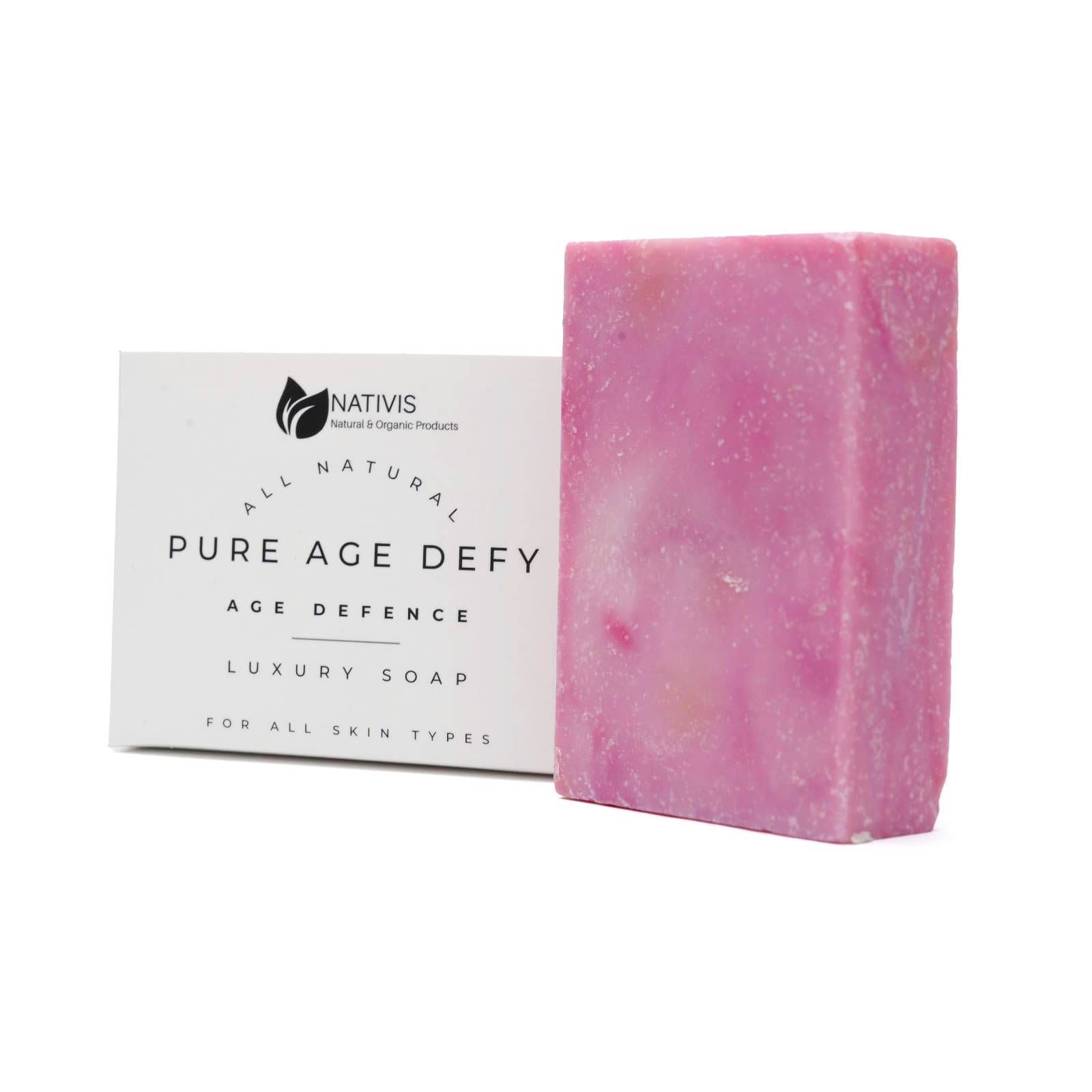 Pure Age Defy Luxury Soap bar and carton